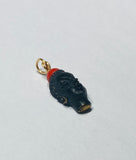 Vintage 1960's New Old Stock 14K Gold Filled Blackamoor & Faux Coral Pendant