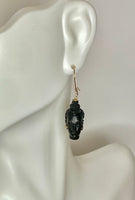 Vintage 1960's New Old Stock 14K Yellow Gold Filled Blackamoor Dangle Earrings