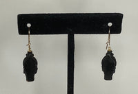 Vintage 1960's New Old Stock 14K Yellow Gold Filled Blackamoor Dangle Earrings