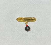 14Kt Gold "No Me Beses" with Genuine Azabache Baby Pin