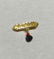 14Kt Gold "No Me Beses" with Genuine Azabache Baby Pin