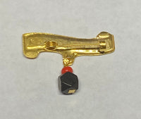 10Kt Gold Dios Me Bendiga with Genuine Azabache Scroll Design Baby Pin