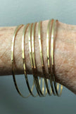 10Kt Yellow Gold Polished Handmade 7 Bangles "Semanario" Set