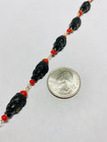 Vintage 1960's Eight Blackamoor & Faux Coral Gold Filled Bracelet