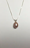 Sterling Silver 925 Genuine Pink Cultured Freshwater 8mm Pearl Necklace