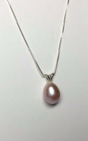 Sterling Silver 925 Genuine Pink Cultured Freshwater 8mm Pearl Necklace