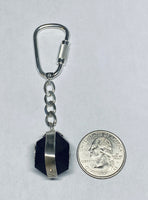 Sterling Silver Azabache Jet Our Lady of Charity & San Lazaro Medals Key Chain