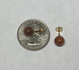 14 Karat Yellow Gold Filled 7mm Goldstone Venturina Stud Earrings