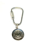 Sterling Silver 18mm Round Our Lady of Charity "Caridad del Cobre" Medal Key Chain