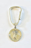 Sterling Silver 18mm Round Divine Child Jesus "Yo Reinare Divino Niño Jesus" Medal Key Chain