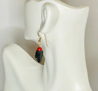 Vintage 1960's New Old Stock 14K Yellow Gold Filled Blackamoor Dangle Earrings with Slipless Ear Wires