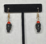 Vintage 1960's New Old Stock 14K Yellow Gold Filled Blackamoor Dangle Earrings with Slipless Ear Wires