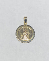 Vintage 14 Karat Yellow Gold Our Lady of Mount Carmel Medal