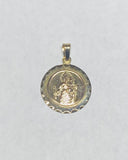 Vintage 14 Karat Yellow Gold Our Lady of Mount Carmel Medal