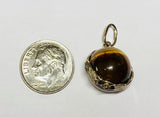 Vintage 1970's Sterling Silver 14mm Tiger's Eye Spinner Pendant