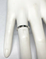 Vintage New Old Stock Sterling Silver Gypsy Set Genuine 1/10 ctw Single-cut Diamond Ladies Band Stackable Ring