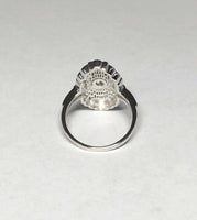 Vintage NOS 14KT White Gold 0.35 Carat Old Mine Cut Diamond Filigree Ladies Ring