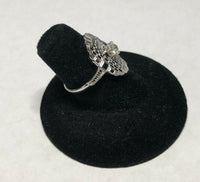 Vintage NOS 14KT White Gold 0.35 Carat Old Mine Cut Diamond Filigree Ladies Ring