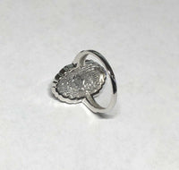 Vintage NOS 14KT White Gold 0.20 Carat Old European Cut Diamond Filigree Ladies Ring