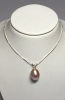 Sterling Silver 925 Genuine Pink Cultured Freshwater 8mm Pearl Necklace