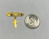 14Kt Yellow Gold "God Bless Me" with Cross Baby Pin