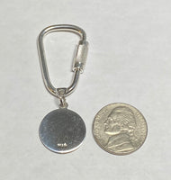 Sterling Silver 18mm Round Our Lady of Charity "Caridad del Cobre" Medal Key Chain