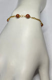 14 Karat Yellow Gold 6mm Venturina Goldstone Curb Link 7" Bracelet