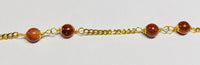 14 Karat Yellow Gold 6mm Venturina Goldstone Curb Link 7" Bracelet