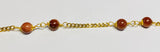 14 Karat Yellow Gold 6mm Venturina Goldstone Curb Link 7" Bracelet