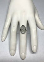 Vintage NOS 14KT White Gold 0.35 Carat Old Mine Cut Diamond Filigree Ladies Ring