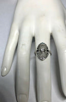 Vintage NOS 14KT White Gold 0.22 Carat Old European Cut Diamond Filigree Ladies Ring