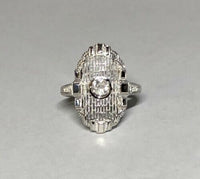 Vintage NOS 14KT White Gold 0.20 Carat Old European Cut Diamond Filigree Ladies Ring