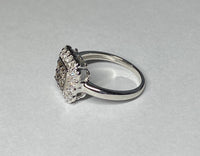 Vintage NOS 1980s Sterling Silver 925 Genuine 0.52 CTW White & Champagne Diamond Ring