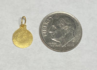 14 Karat Yellow Gold Virgin of Charity "Caridad del Cobre" 8mm Baby Medal