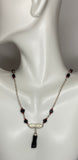 Sterling Silver Genuine Azabache Jet & Red Coral Beads Mano Figa Hand and Saint Lucia Eyes Rolo Link 18" Necklace