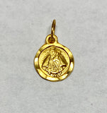 14 Karat Yellow Gold Virgen de Regla "Our Lady of Regla" 8mm Baby Medal