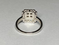 Vintage NOS 1980s Sterling Silver 925 Genuine 0.52 CTW White & Champagne Diamond Ring