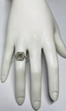 Vintage NOS 1980s Sterling Silver 925 Genuine 0.52 CTW White & Champagne Diamond Ring