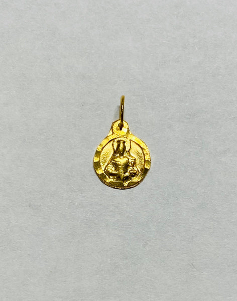 14 Karat Yellow Gold Saint Barbara 8mm Baby Medal