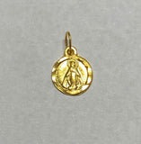 14 Karat Yellow Gold Virgen Milagrosa "Our Lady of Miracles" 8mm Baby Medal