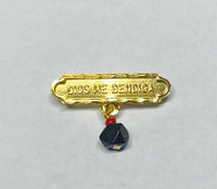 14Kt Gold Dios Me Bendiga with Genuine Azabache Baby Pin