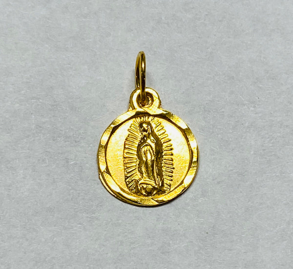 14 Karat Yellow Gold Our Lady of Guadalupe 8mm Baby Medal