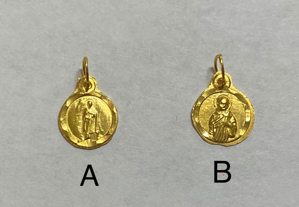 14K Yellow Gold Saint Martin de Porres "San Martin de Porres" 8mm Baby Medal