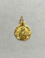 14K Yellow Gold Saint Martin de Porres "San Martin de Porres" 8mm Baby Medal