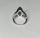 Vintage 1960's New Old Stock Blackamoor Ring in Rhodium-plated Sterling Silver