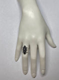 Vintage 1960's New Old Stock Blackamoor Ring in Rhodium-plated Sterling Silver