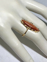 10K Yellow Gold Marquise-cut Goldstone Venturina Ladies Solitaire Ring