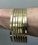 14Kt Yellow Gold Polished Handmade 7 Bangles "Semanario" Set