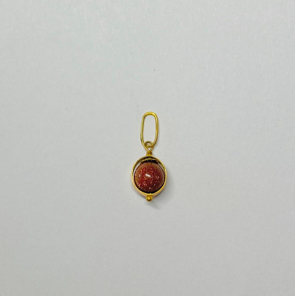 Vintage NOS 1960's 18K Goldstone Venturina Spinner Charm (6mm or 7mm)