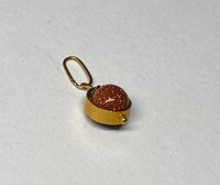 Vintage NOS 1960's 18K Goldstone Venturina Spinner Charm (6mm or 7mm)